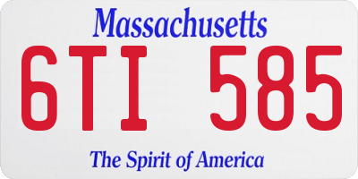 MA license plate 6TI585