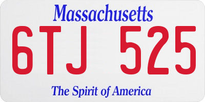 MA license plate 6TJ525