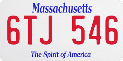 MA license plate 6TJ546