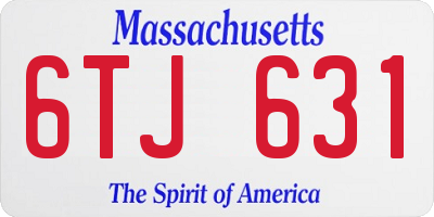 MA license plate 6TJ631