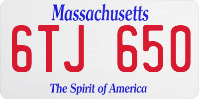 MA license plate 6TJ650