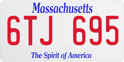 MA license plate 6TJ695