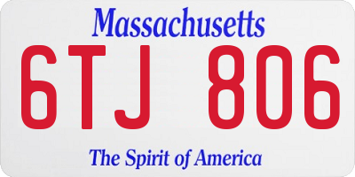 MA license plate 6TJ806