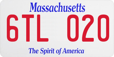 MA license plate 6TL020