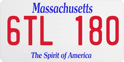 MA license plate 6TL180