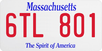 MA license plate 6TL801