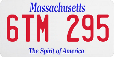 MA license plate 6TM295