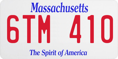 MA license plate 6TM410