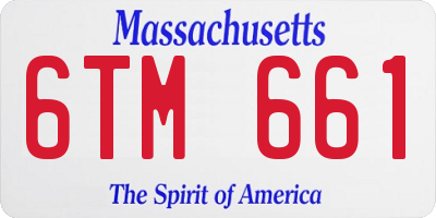 MA license plate 6TM661