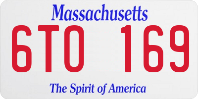 MA license plate 6TO169