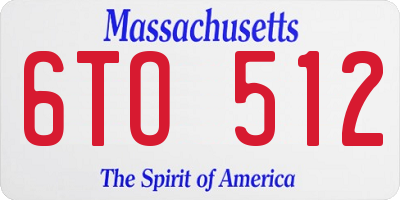 MA license plate 6TO512