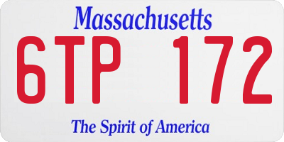 MA license plate 6TP172