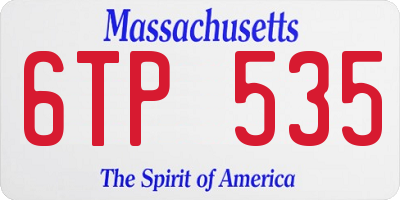 MA license plate 6TP535