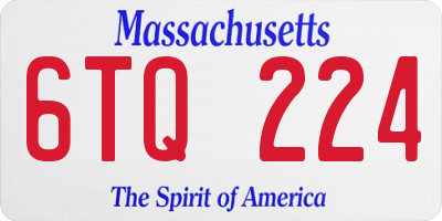 MA license plate 6TQ224