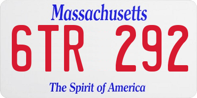 MA license plate 6TR292
