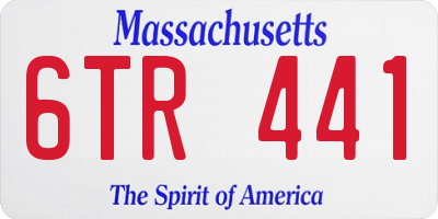 MA license plate 6TR441