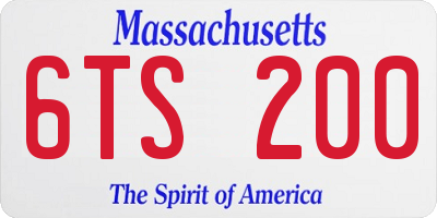 MA license plate 6TS200