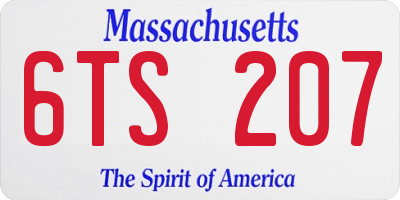 MA license plate 6TS207