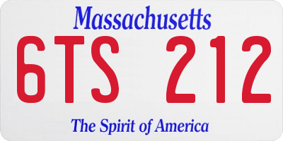 MA license plate 6TS212