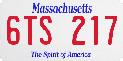 MA license plate 6TS217