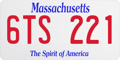 MA license plate 6TS221