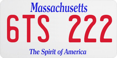 MA license plate 6TS222
