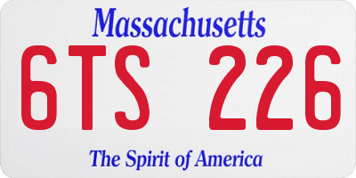 MA license plate 6TS226