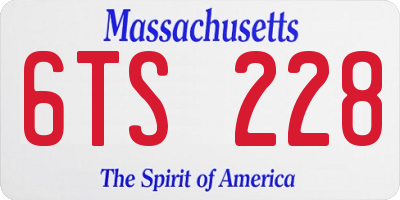 MA license plate 6TS228