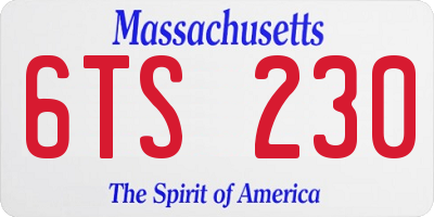 MA license plate 6TS230