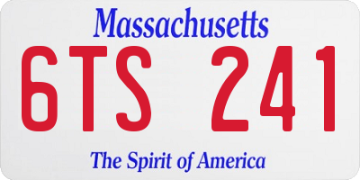 MA license plate 6TS241
