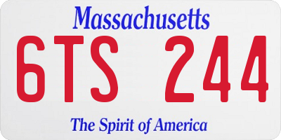 MA license plate 6TS244