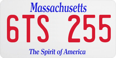 MA license plate 6TS255