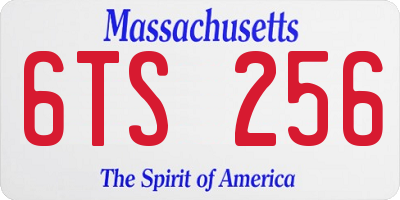 MA license plate 6TS256