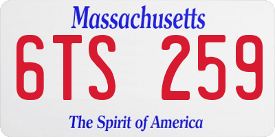MA license plate 6TS259