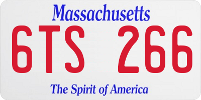 MA license plate 6TS266