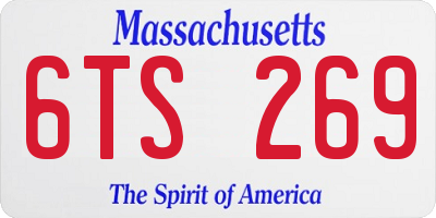 MA license plate 6TS269