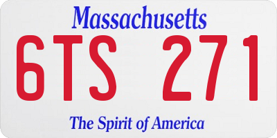MA license plate 6TS271