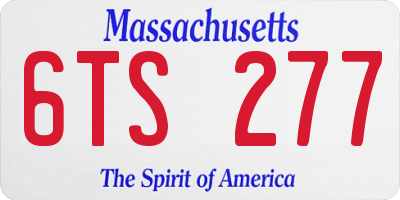 MA license plate 6TS277