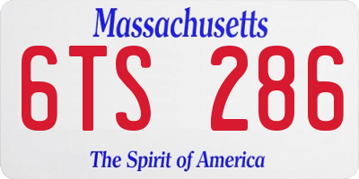 MA license plate 6TS286