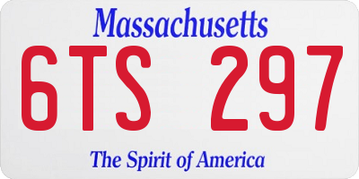 MA license plate 6TS297