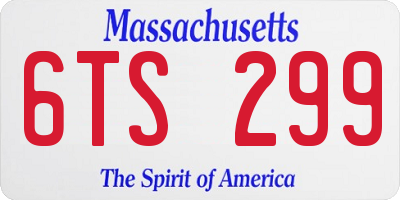 MA license plate 6TS299