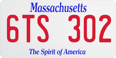 MA license plate 6TS302