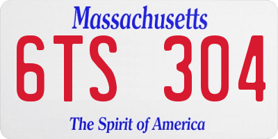 MA license plate 6TS304