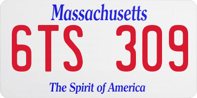 MA license plate 6TS309