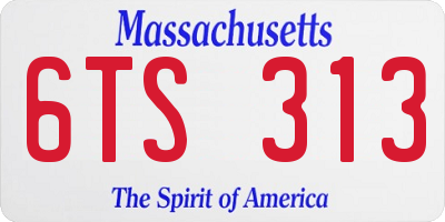 MA license plate 6TS313