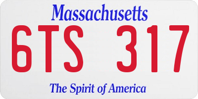 MA license plate 6TS317