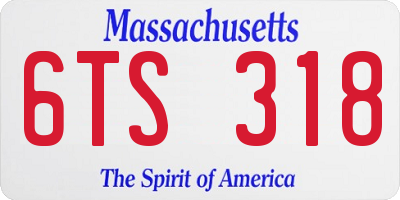 MA license plate 6TS318