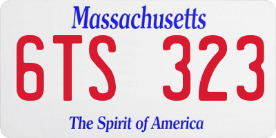 MA license plate 6TS323