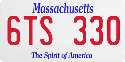 MA license plate 6TS330
