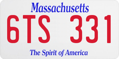 MA license plate 6TS331